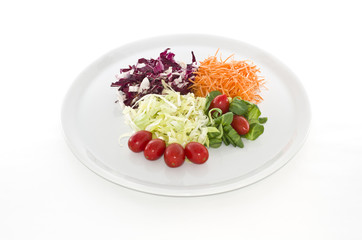 Salads food in white plate