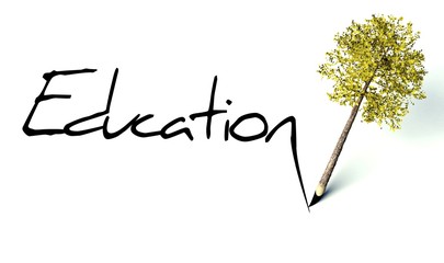 Education concept, ecology wooden pencil tree