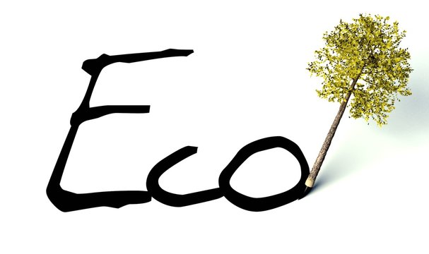 Eco concept, wooden pencil tree