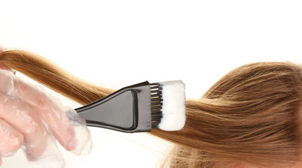 hair coloring, on white background