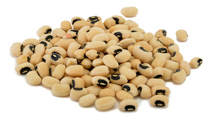 Black eyed peas on white background