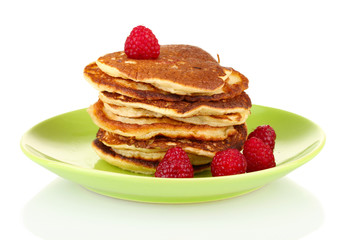 delicious sweet pancakes isolated on white