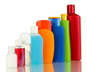 A lot of different cosmetic products for personal care isolated