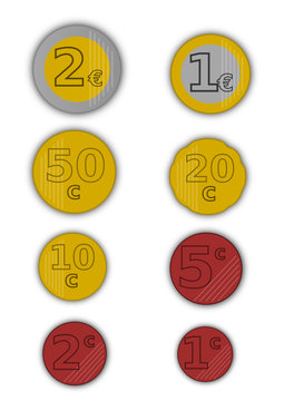 Dessin de pi&egrave;ces de monnaie
