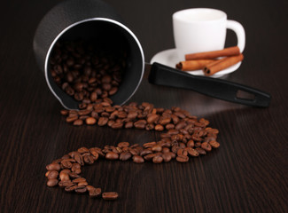 Coffee maker on brown table