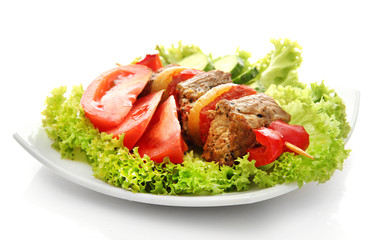 tasty grilled meat and vegetables