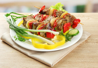 tasty grilled meat and vegetables