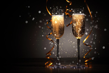 Fototapeta Glasses of champagne at new year party obraz