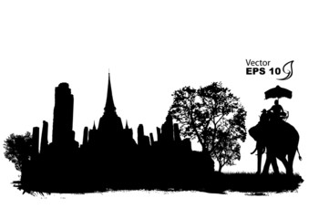 Obraz premium vector of elephants in thailand