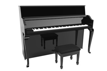 Black concert piano