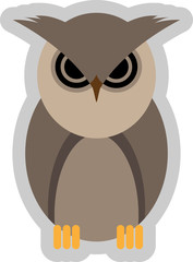 Abstract vector illustration of a mad owl