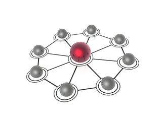 Fototapeta premium Red and grey spheres