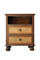 Asian style wooden nightstand - isolated