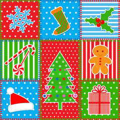 Christmas patchwork background