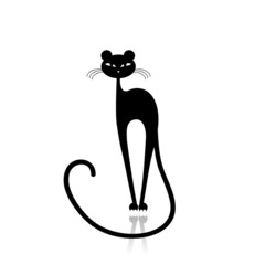 Fototapeta premium Black puma silhouette for your design