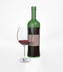 red wine, green bottle