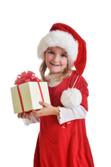 girl in santa cap