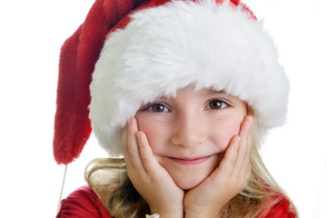 girl in santa cap