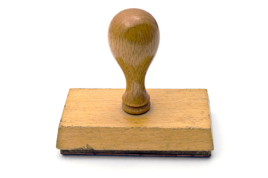 Old wooden rubber stamp