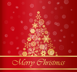 Christmas Background with Gold Tree