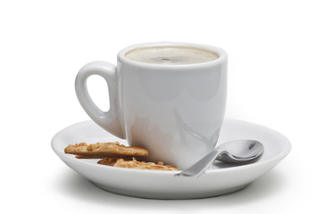 Coffee cup with biscuit