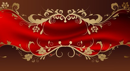 beauty vintage retro floral background with red color