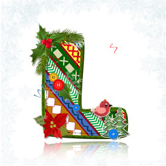 Art Christmas letter handmade