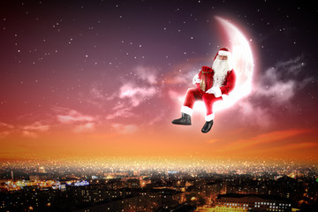 Santa on the moon