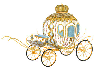 fairy tale royal carriage, isolated