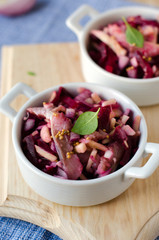 Salad of apples, herring and beets