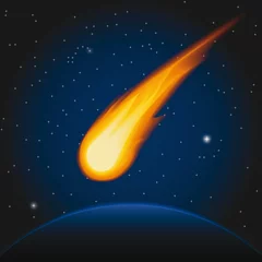 Deurstickers Kosmos Vallende asteroïde