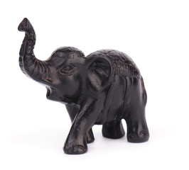 Elephant figurine on a white background