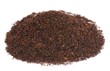 black tea on white background