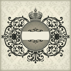 Vintage frame with crown