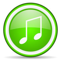 music green glossy icon on white background