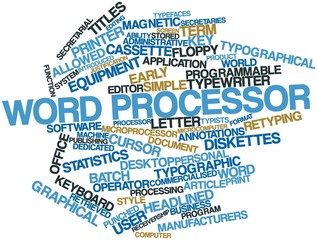 Word cloud for Word processor - obrazy, fototapety, plakaty