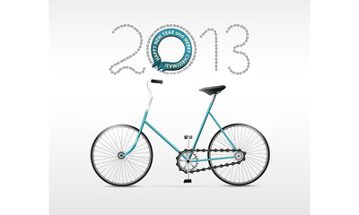 Christmas card with retro bicycle. Eps 10