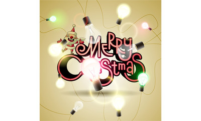 Christmas background with colorful garland.