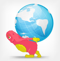 Funny Monster. Globe.