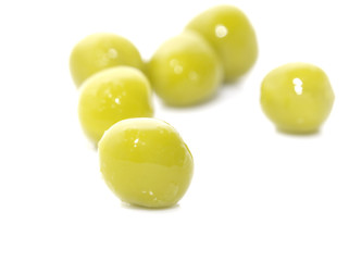 green peas. macro
