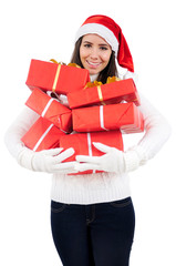 Isolated Christmas Girl