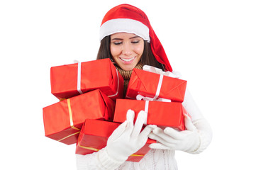 Isolated Christmas Girl