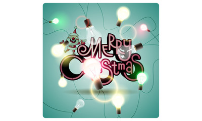 Christmas background with colorful garland.
