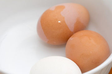 eggs in boiling water