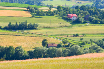Fototapeta na wymiar Polski krajobraz wsi