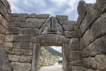 The Lion gate in Mycenae,Greece