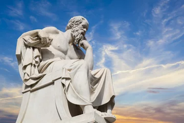 Poster standbeeld van Socrates van de Academie van Athene, Griekenland © anastasios71