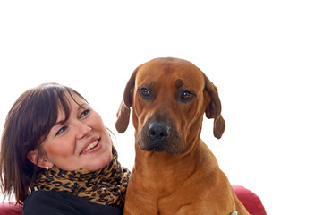 Young woman with her dog