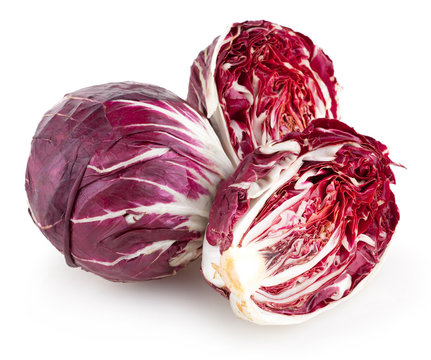 red cabbage radiccio isolated on white