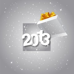 New Year 2013 silver gift art design vector